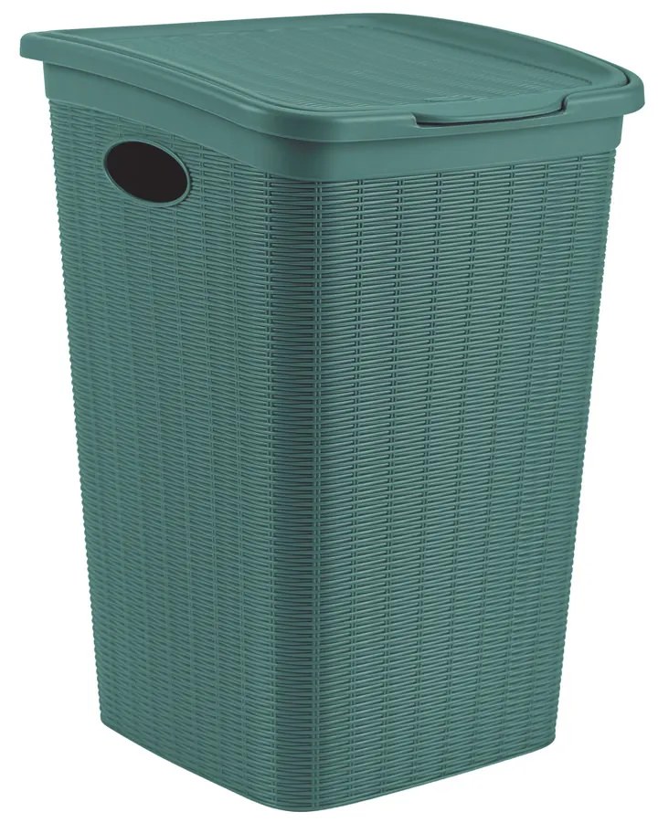 STEFANPLAST Kôš na bielizeň 50 l, 38 × 37 × 54,5 cm, zelenošedý