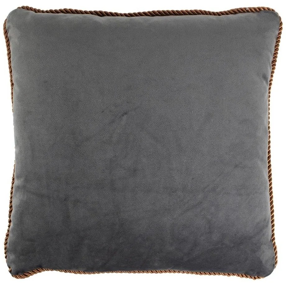 Šedý semišový vankúš - 45 * 45 * 10cm