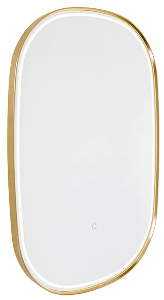 Kúpeľňové zrkadlo medené vrátane LED 3-stupňové stmievateľné s dotykovým oválom - Miral