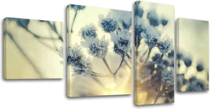 Obraz na stenu 4 dielny KVETY KV068E40 - 130x70 cm