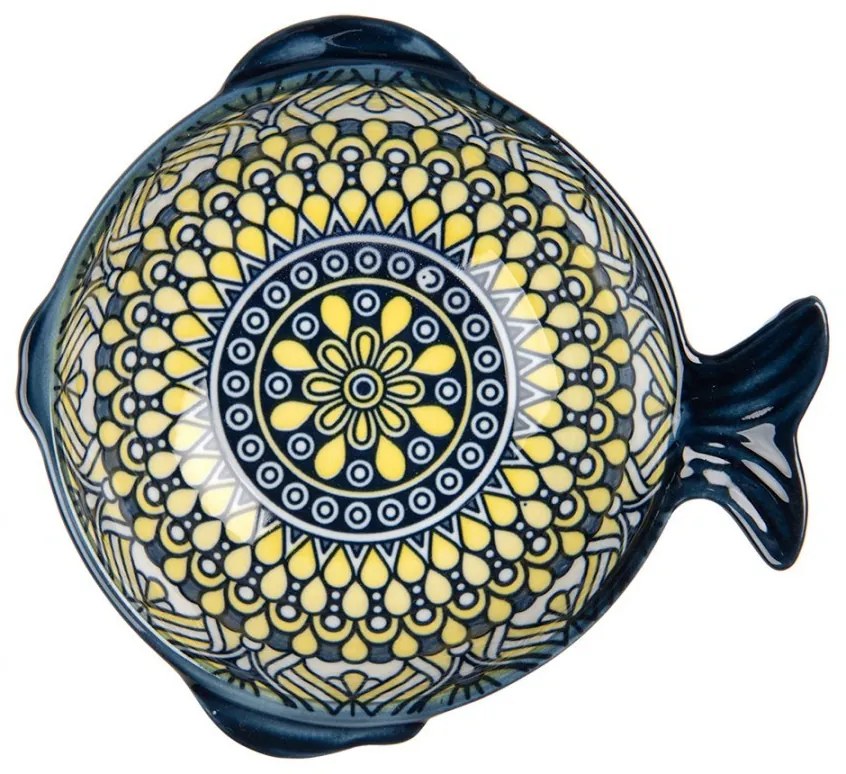 Keramická miska rybka s modrým vzorom Mibbo - Ø - 15*14*5 cm / 200 ml