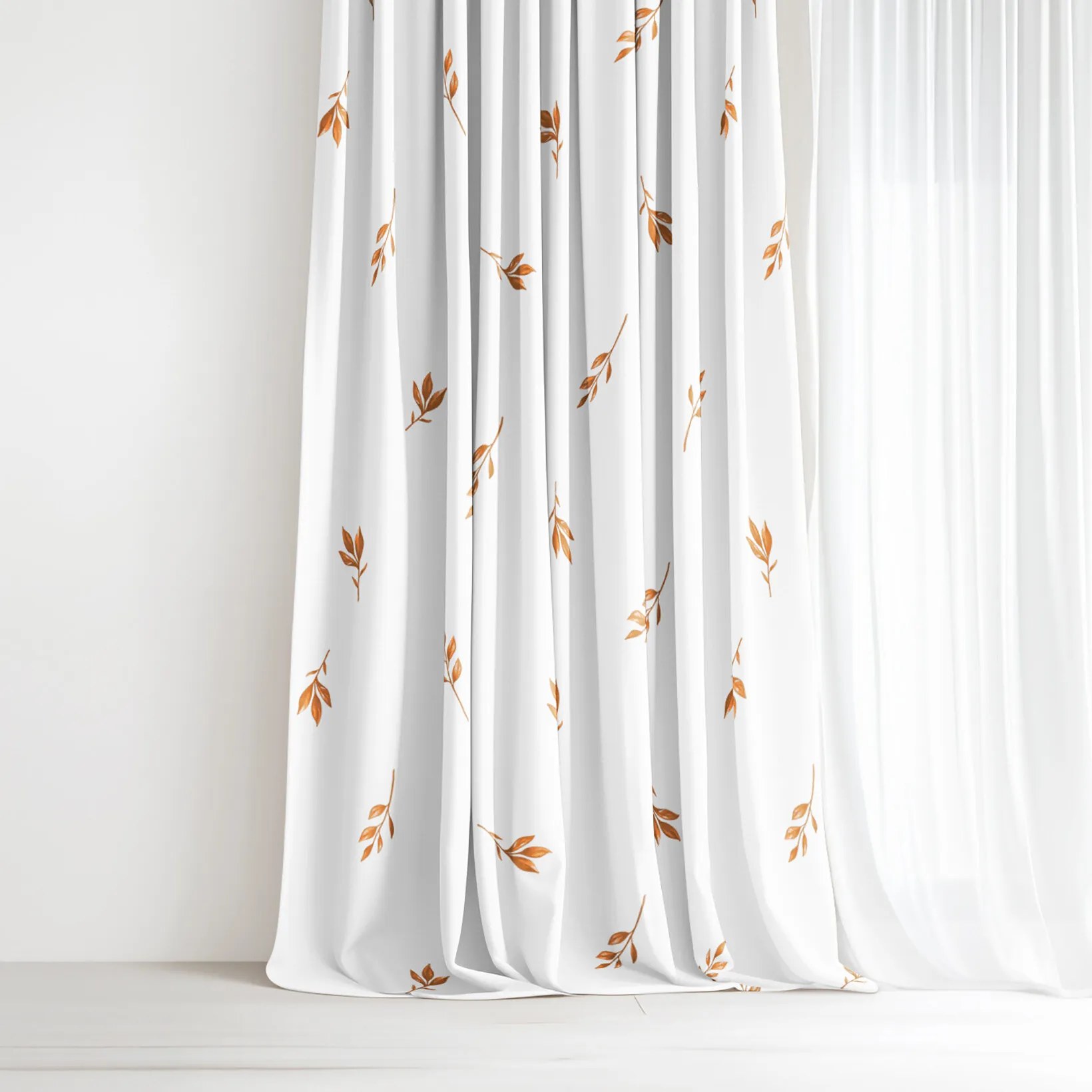 Goldea bavlnený záves - hnedé jesenné lístky 240x150 cm