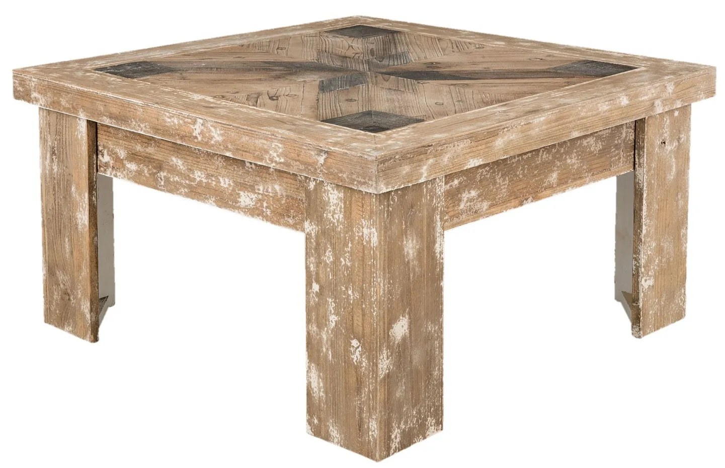 Drevený konferenčný stolík Jacques s patinou - 90 * 90 * 50 cm