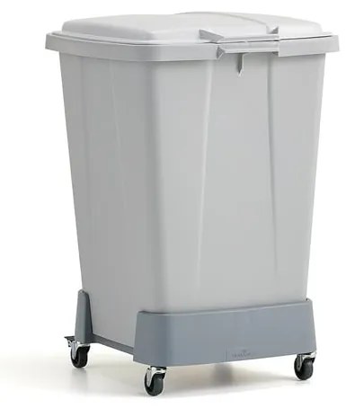 Set OLIVER, 1x90 L odpadkový kôš + šedé veko + vozík