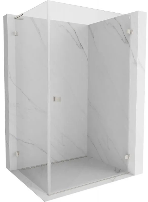 Mexen Lunar-B L, 1-krídlový sprchový kút, pravý, 100 x 70 cm, 8mm číre sklo, brúsená oceľ profil, 832L-100-070-97-00-P