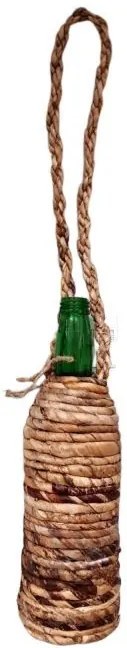 Sklenená zelená fľaša na zavesenie - Ø 8 * 29 cm