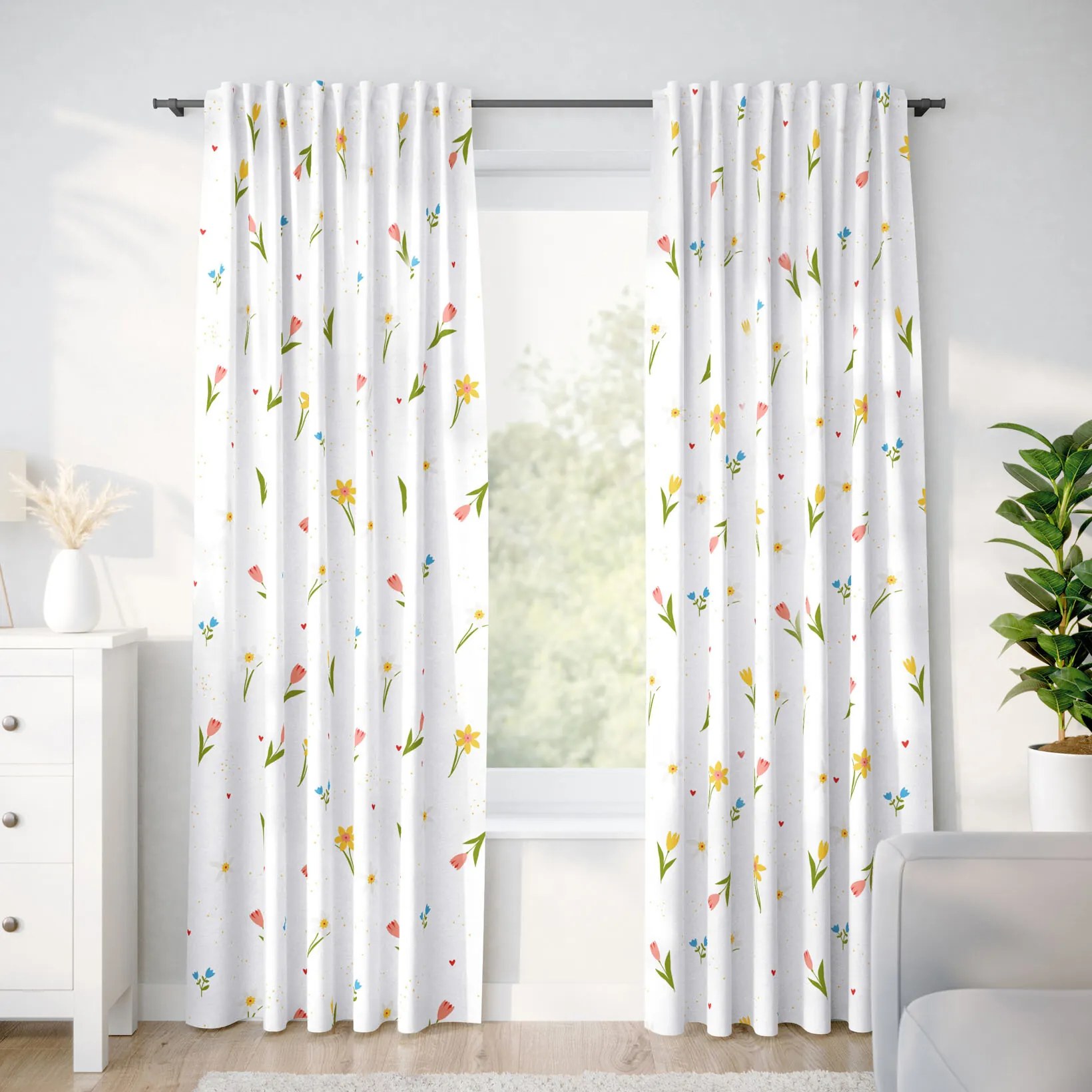 Goldea bavlnený záves - rozkvitnutá záhrada 180x150 cm