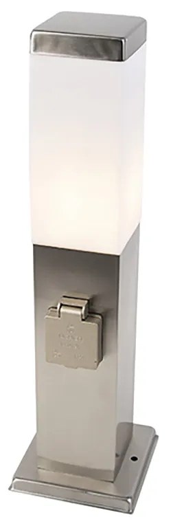 Vonkajšia lampa oceľ vrátane objímky IP44 - Malios so zemným kolíkom a káblovou objímkou