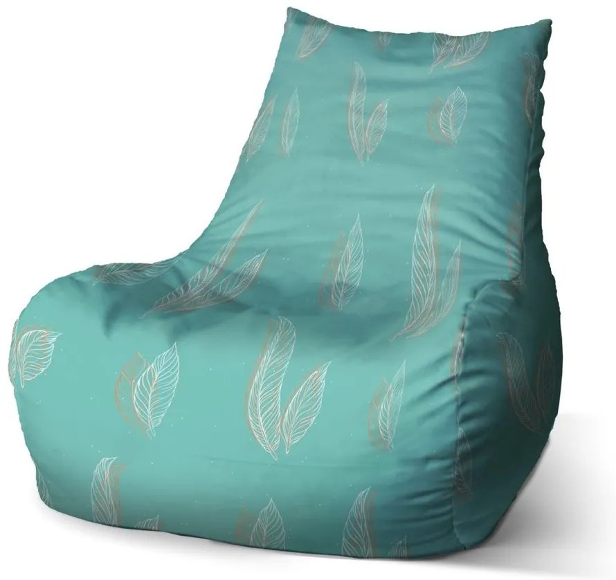 Sedací vak Bean pierka, tyrkysová