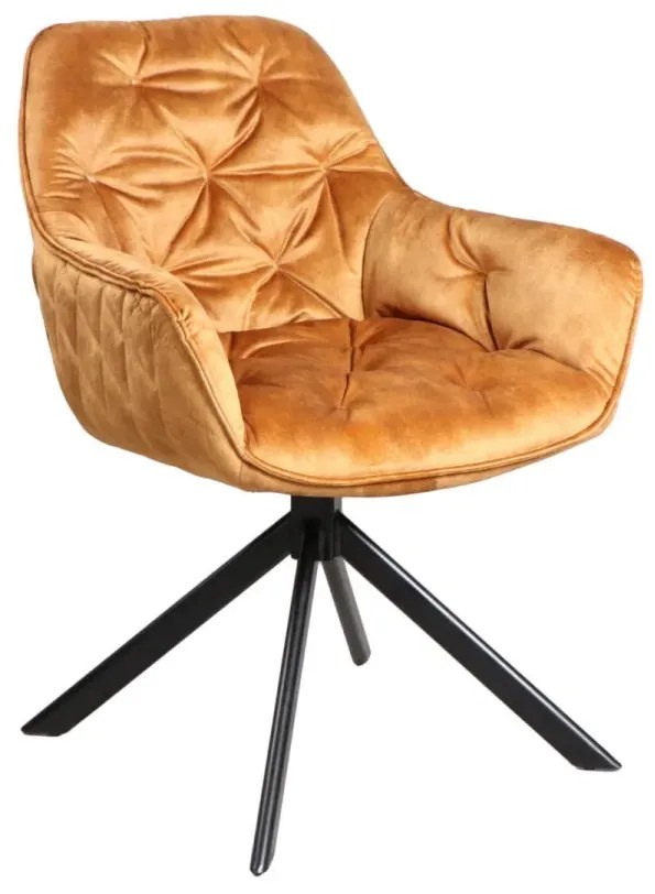 furniture-nabytek.cz - Sada 2 masívnych stoličiek Carlton Curry, textília / kov, lakované, farba kari / čierna