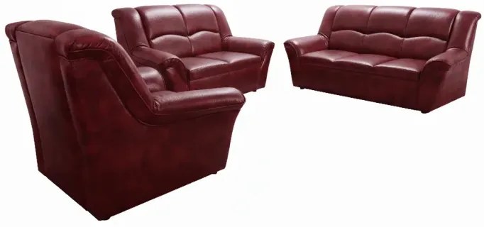 Kožená sedacia súprava DUBAJ LUX 3+2+1, vínová