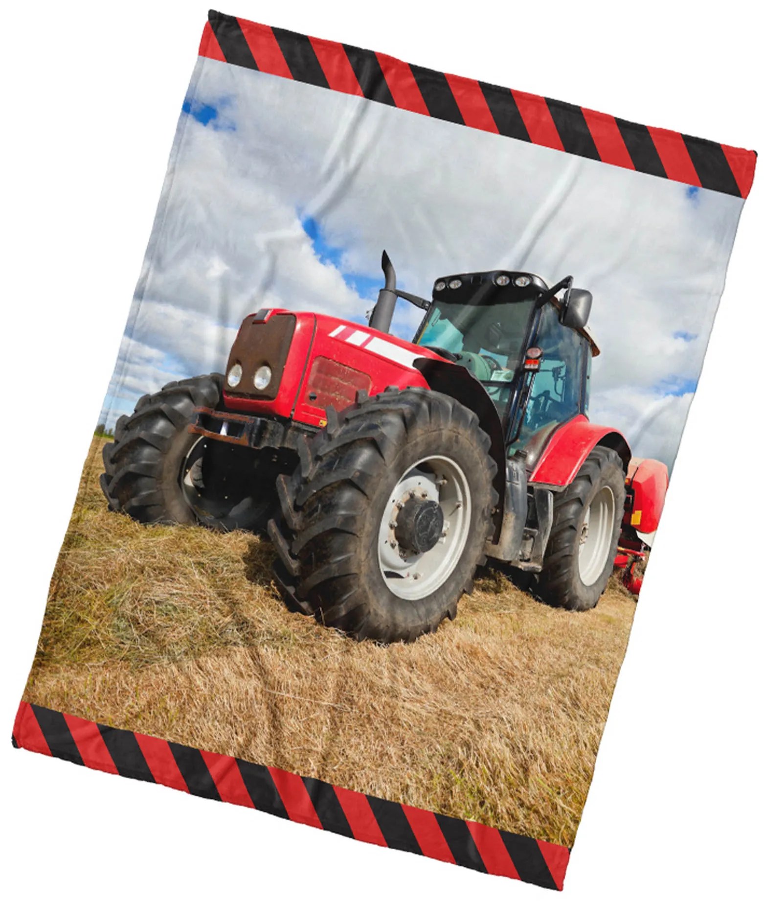 Detská mikroplyšová deka 130 x 170 cm - Červený Traktor