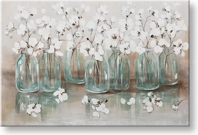 Maľovaný obraz na stenu KVETY 1 dielny YOBCWFFL085 - 120x80 cm