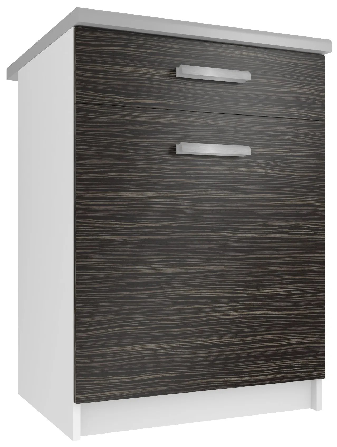 Kuchynská skrinka Belini spodná so zásuvkami 60 cm eben kráľovský s pracovnou doskou TOR SDSZ1-60/0/WT/HK/0/T