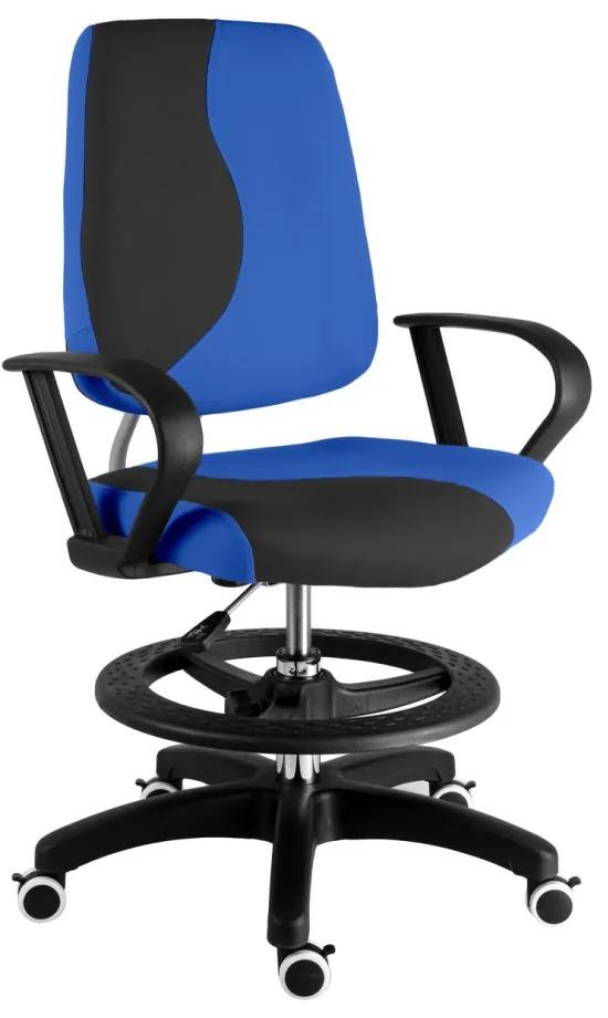 Detská rastúca stolička Neoseat KIDERO — látka, čierna / modrá