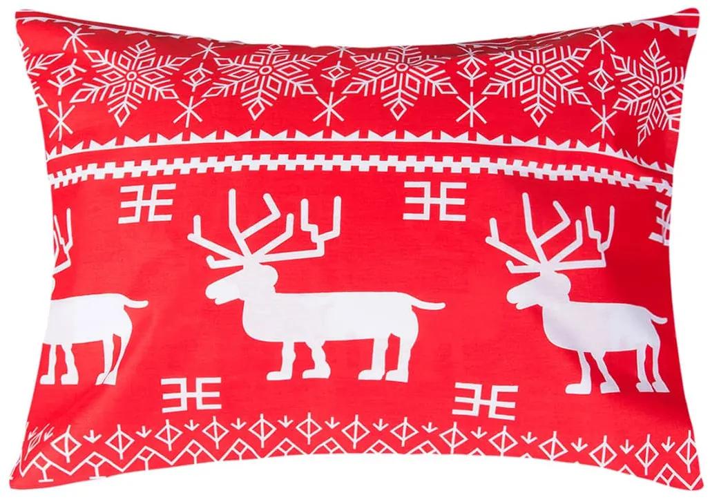 XPOSE® Bavlnená obliečka na vankúš VIANOCE - červená 70x90 cm