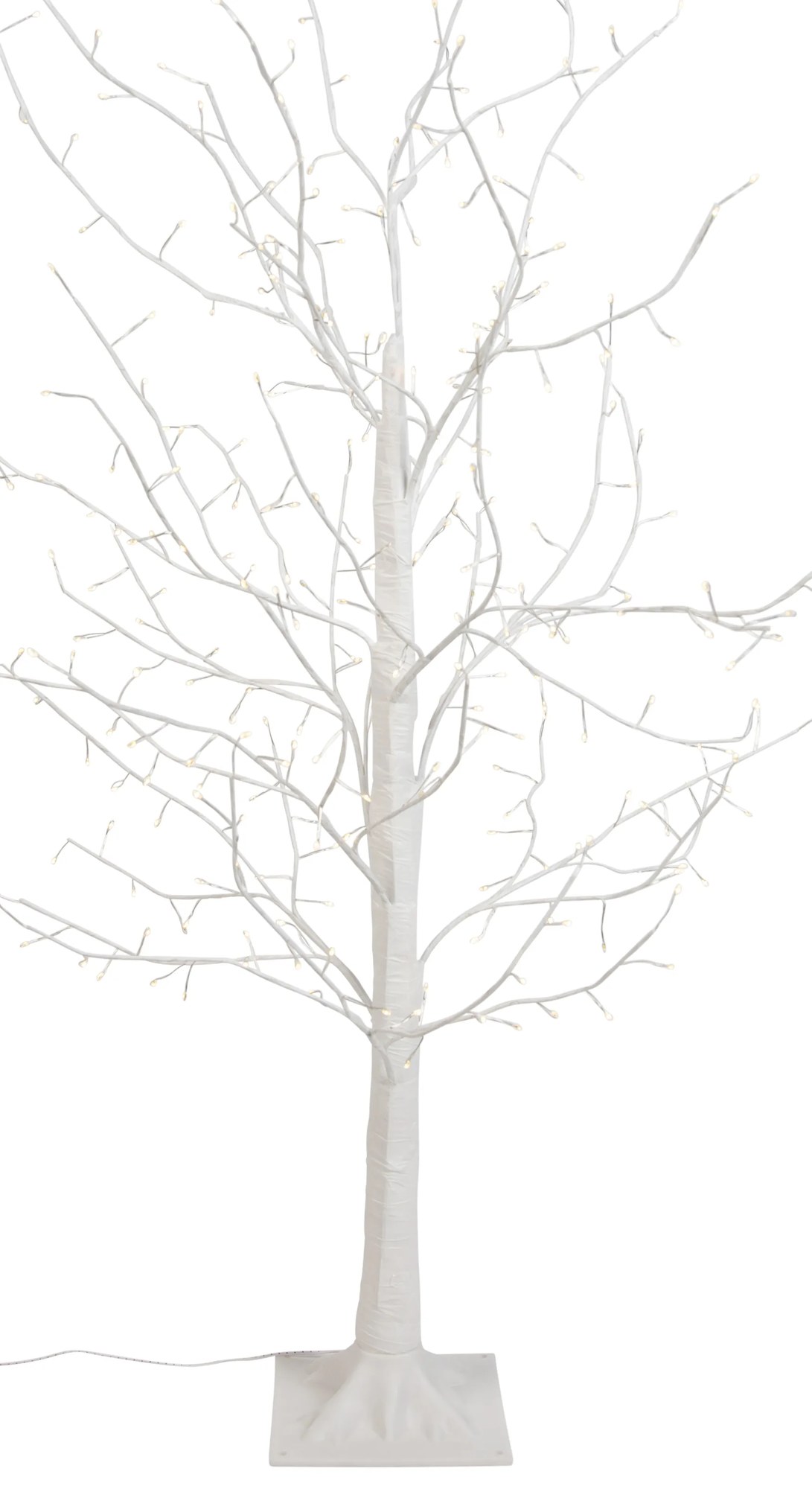 Vianočná stojaca lampa biely strom 120 cm vrátane LED s časovačom IP44 - Ki