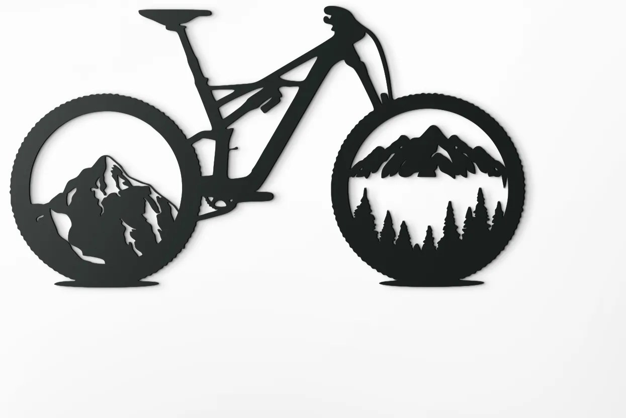 drevko Drevená nálepka Horský bicykel Rozmer obrazu: 24,5 x 44,5 cm, Farba dekorácie: Čierna