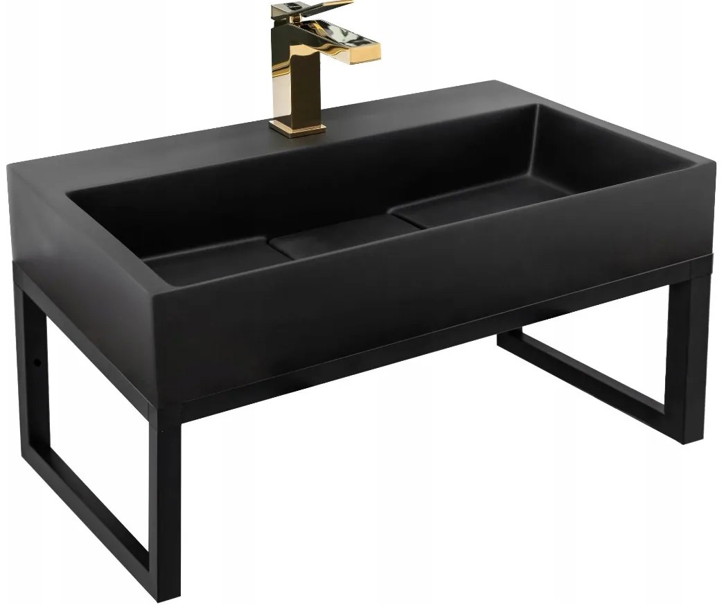 Rea Goya závesný rám pre umývadlo 60 x 37 cm, čierna, REA-U6534