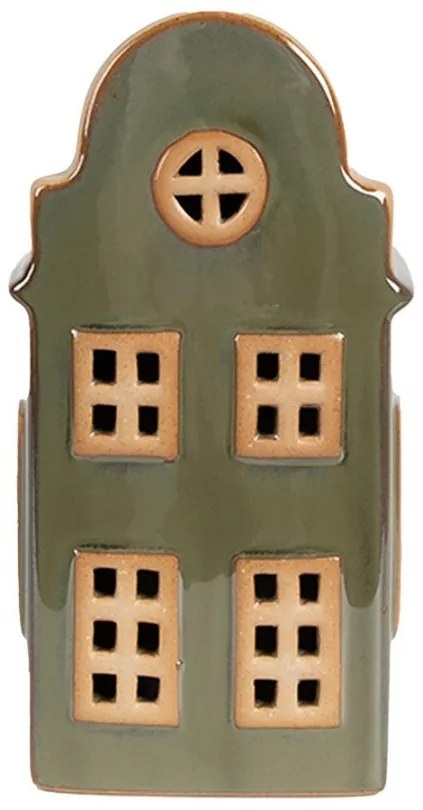 Zelený porcelánový svietiaci domček - 8*6*15 cm Zelený porcelánový svietiaci domček - 8*6*15 cm