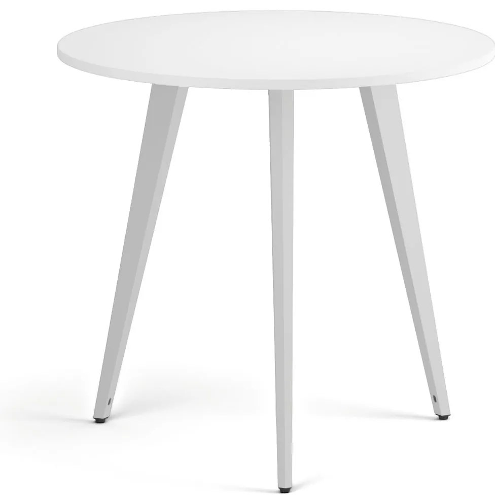 Konferenčný stôl PRIMO VIBE, priemer 80 cm, biela podnož, biela
