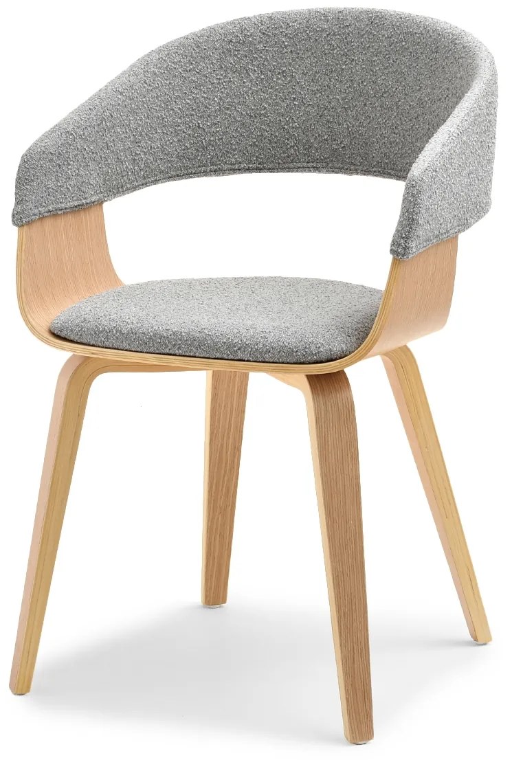 Stolička Renzo (sivá + dub). Akcia -21%. Vlastná spoľahlivá doprava až k Vám domov. 1111262