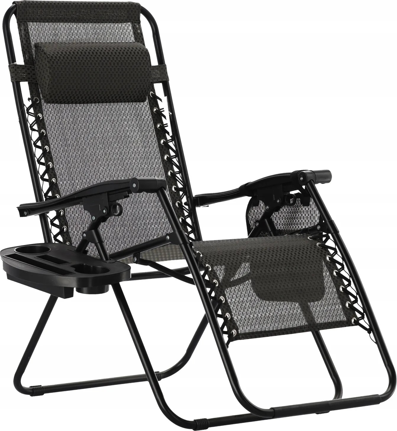 CH Záhradné skladacie relaxačné kreslo Zero II – čierna