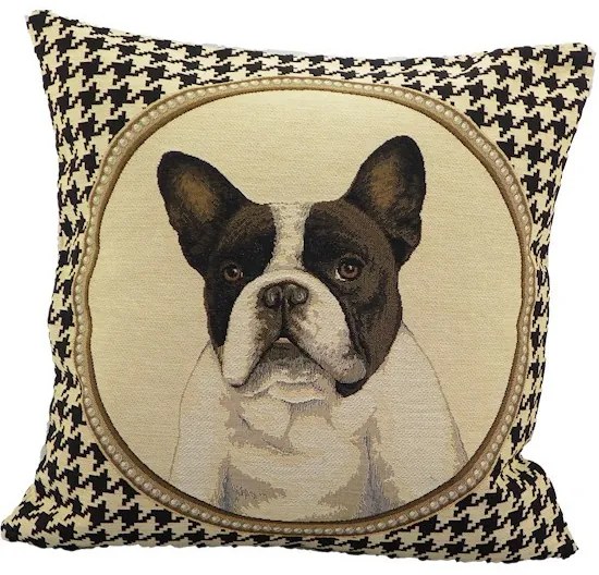 Gobelínový obojstranný vankúš Francúzsky buldoček - 45*15*