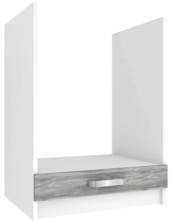 Kuchynská skrinka Belini spodná pre vstavanú rúru 60 cm šedý antracit Glamour Wood bez pracovnej dosky TOR SDP60/0/WT/GW/0/U