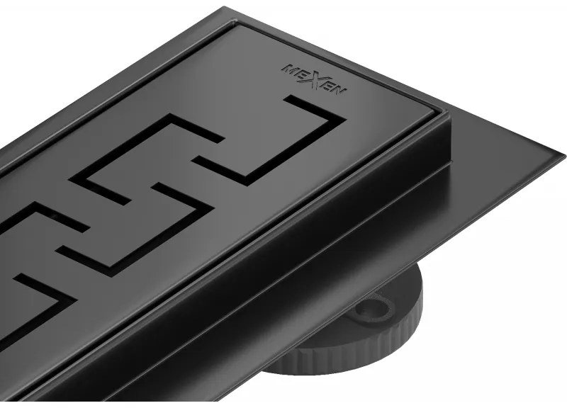 Mexen Flat nerezový sprchový žľab 70 cm, vzor M15, čierna, 1724070-15