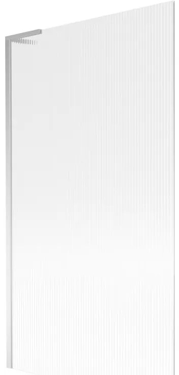 Mexen Next L, 1-krídlová vaňová zástena 100 x 150 cm, 6mm sklo s rebrovým vzorom, chrómový profil, 895-100-000-03-09-01