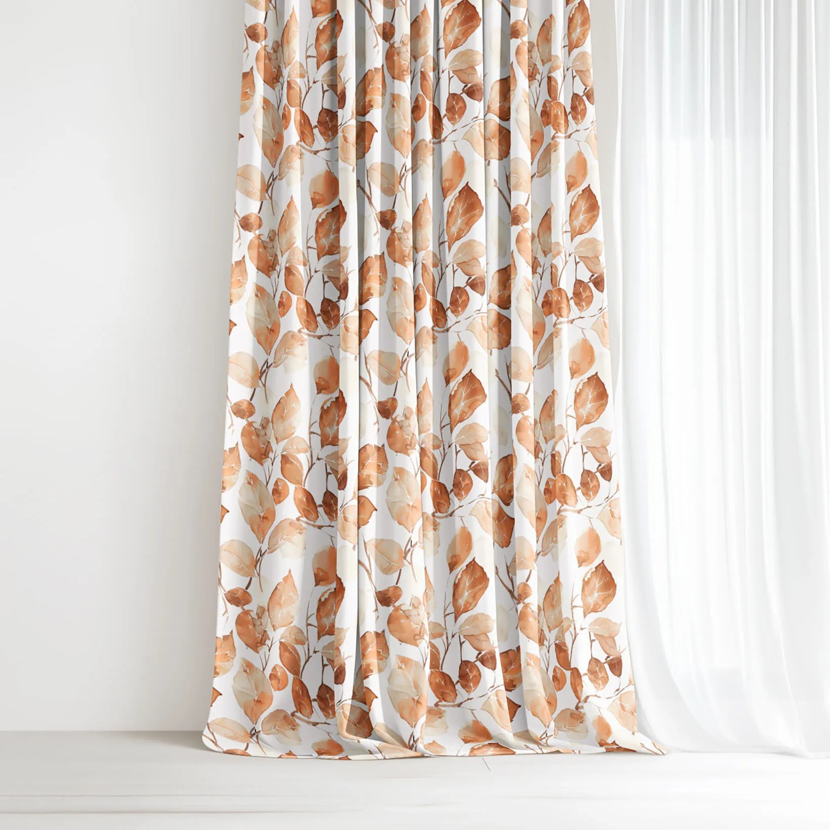 Goldea dekoračný záves - odtlačky listov 240x150 cm