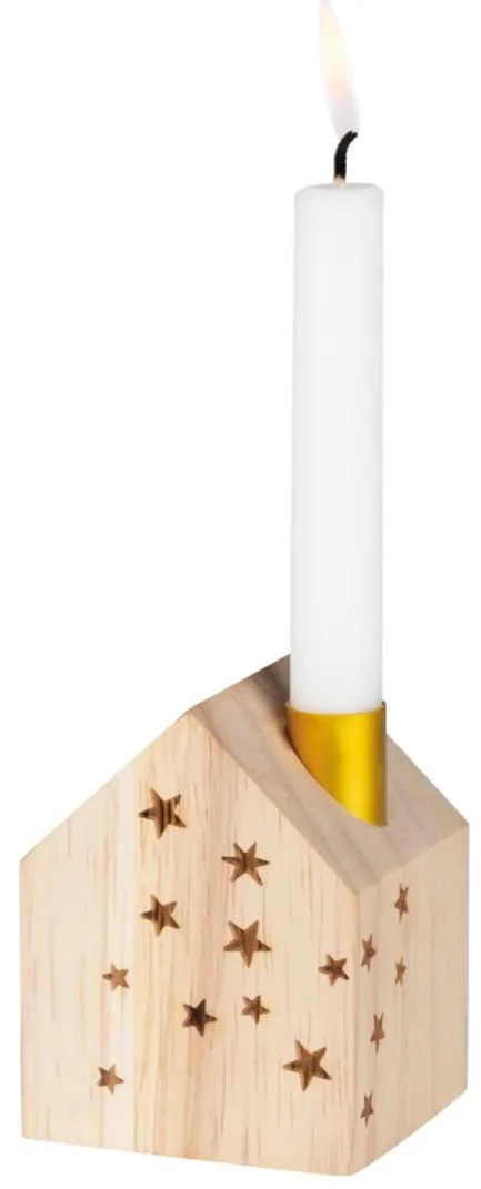 räder Drevený svietnik domček Stars