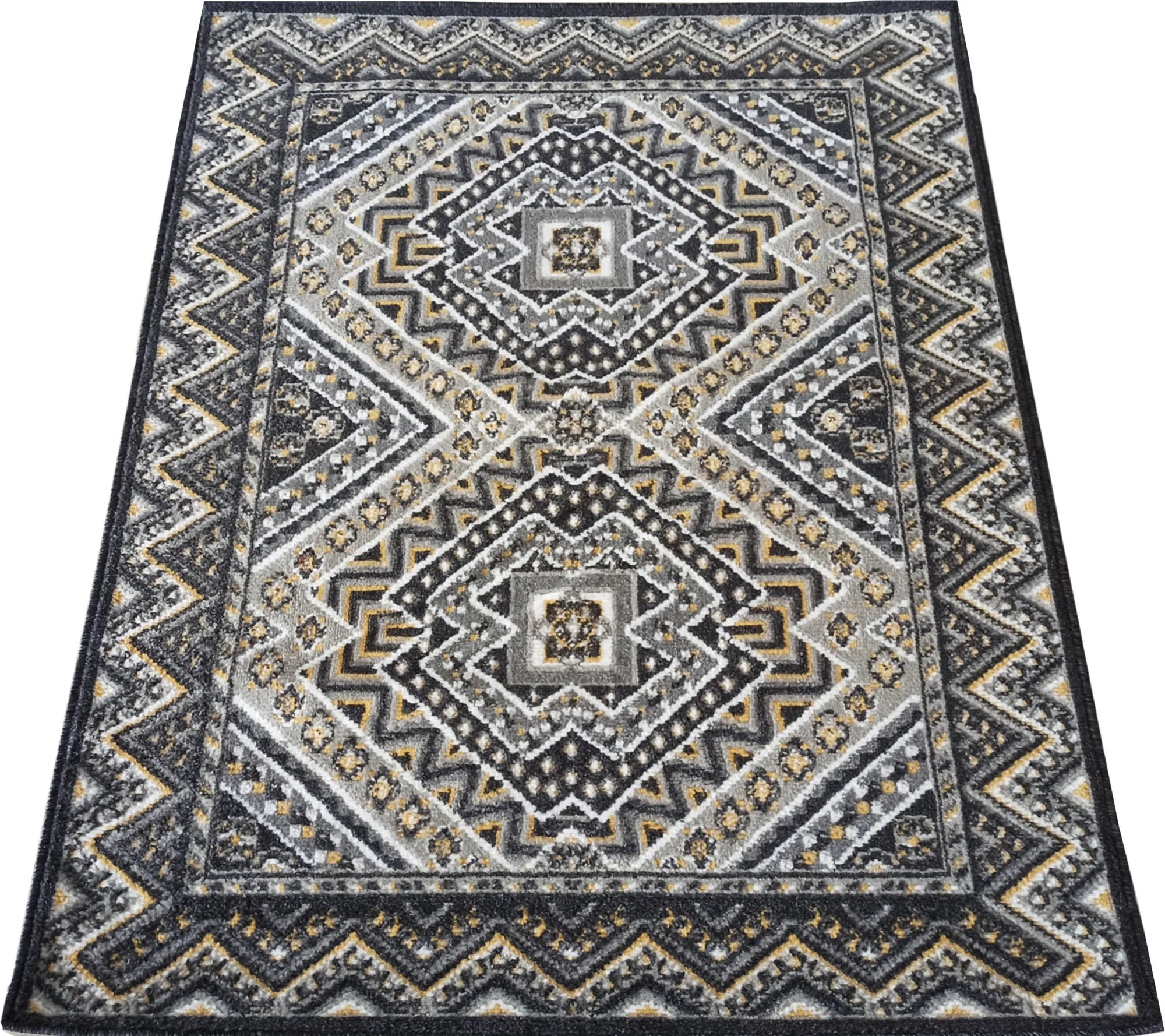 DY Moderný sivý koberec s geometrickým vzorom Lara 09 Rozmer: 80x150 cm