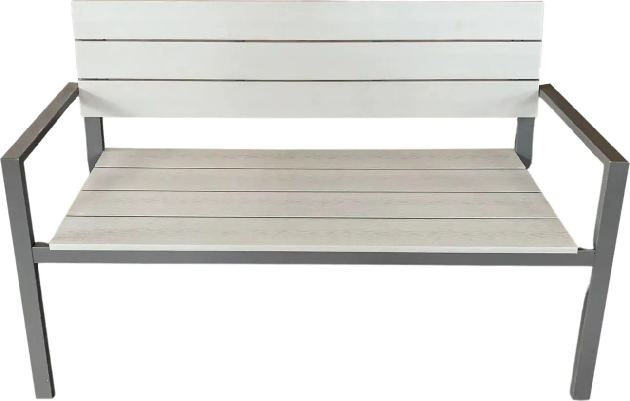 CH Sivá záhradná oceľová lavička Ken