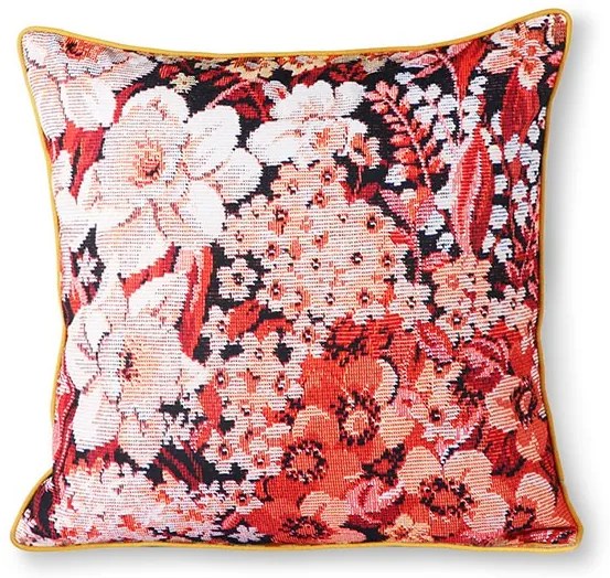 Kvetinový koralové okrový vankúš Floral - 50 * 50cm Kvetinový koralové okrový vankúš Floral - 50 * 50cm