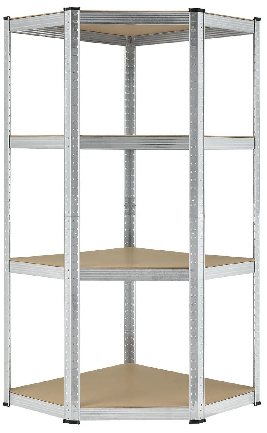 InternetovaZahrada Rohový regál - 160x75x40-75 cm - strieborný