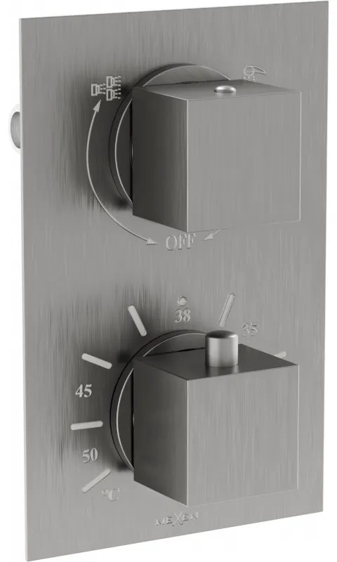 Mexen CUBE - 2-výstupová podomietková sprchová batéria, grafitová, 77502-66