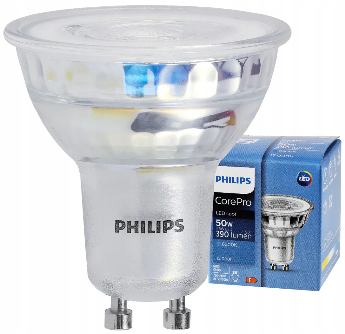 LED žiarovka Philips GU10 - 4,6 W - 390 Lm 36 ° - studená biela - CorePro Premium