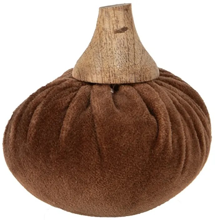 Hnedá textilná dekorácia tekvice Pumpkin S - Ø 9*8 cm
