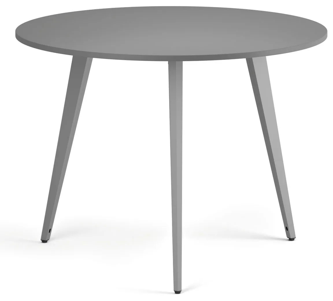 Konferenčný stôl PRIMO VIBE, priemer 100 cm, sivostrieborná podnož, grafit