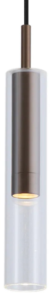 Moderný reflektor tmavý bronz s čírym sklom pre 1-fázový koľajnicový systém - Slimline Loyce