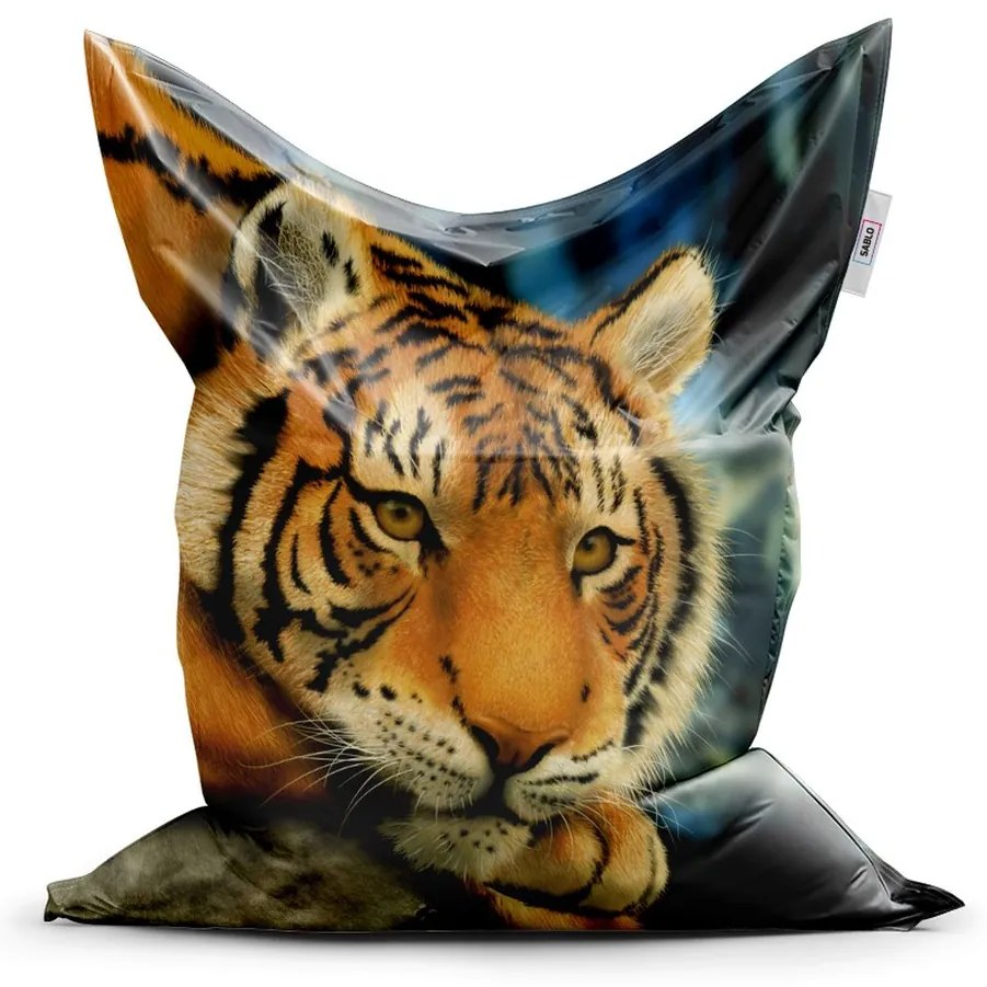 Sedací vak Classic tiger - detský, oranžová / čierna