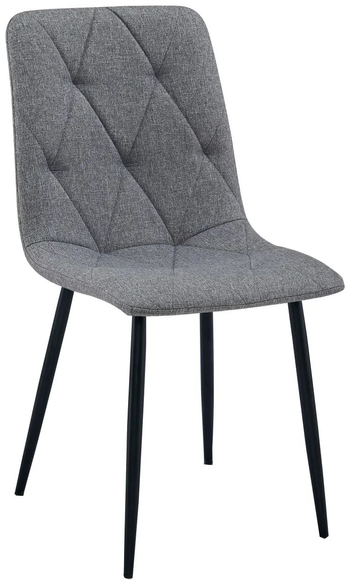 Sivá jedálenská stolička LIBRA s čiernymi nohami