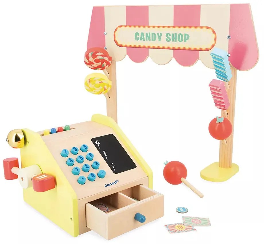 Drevený stánok - cukráreň s pokladňou