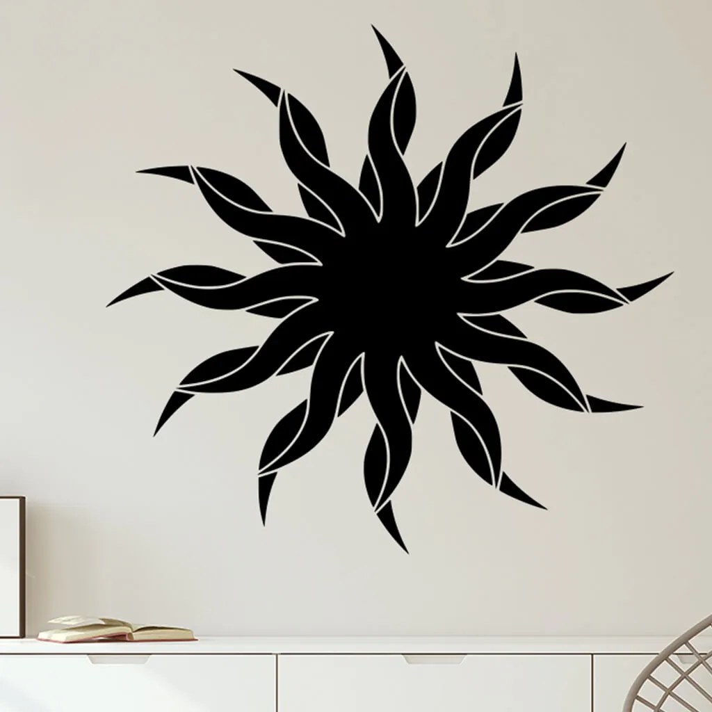 Veselá Stena Samolepka na stenu na stenu Slnko Farba: černá