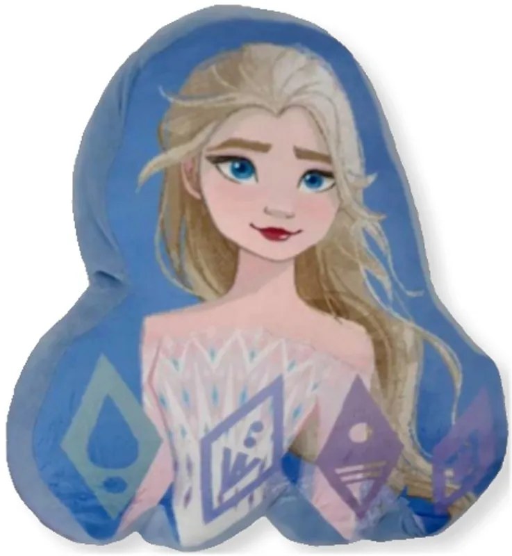Tvarovaný 3D vankúš Ľadové kráľovstvo II - Frozen II - motív Elsa - 36 x 32 cm