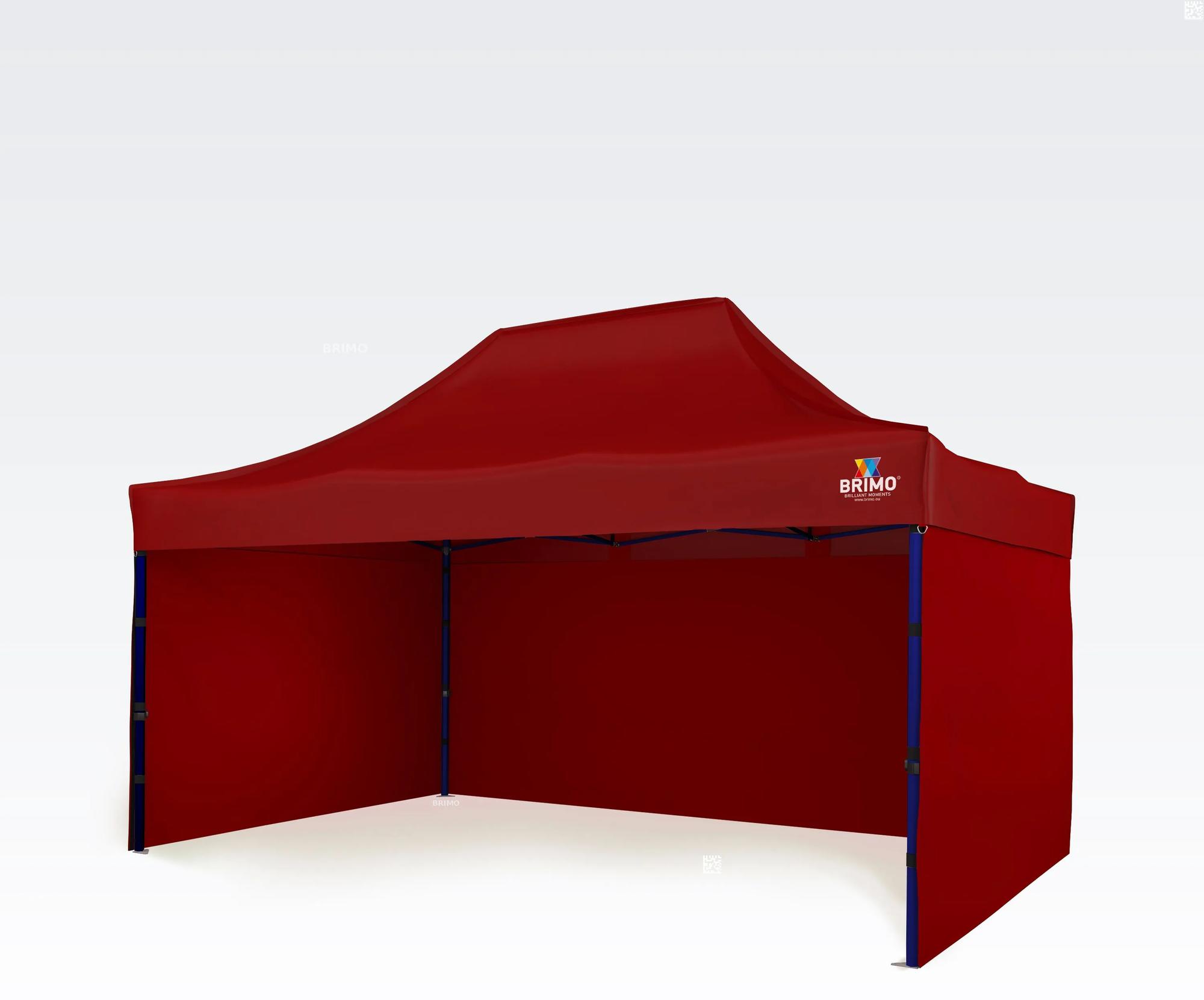 BRIMO Párty stánky 3x4,5m - s 3 stenami - Červená 23