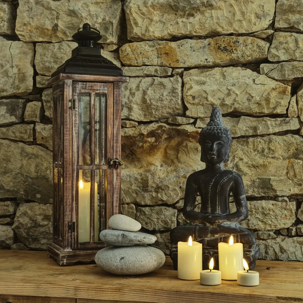 DECOLED LED sviečka, vosk, 5 x 7 cm, mandľová, sada 2 ks