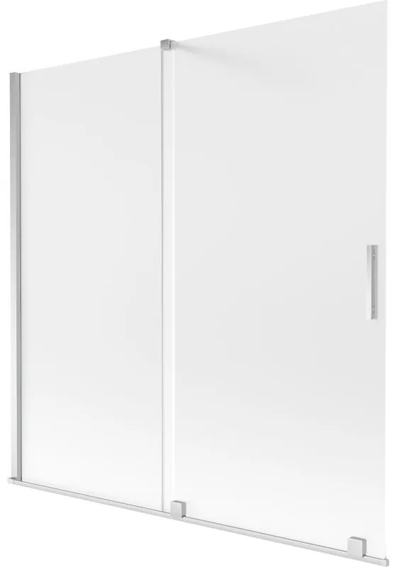 Mexen Velar, 2-krídlová posuvná vaňová zástena 160 x 150 cm, 8mm sklo námraza, chrómová, 896-160-000-31-01